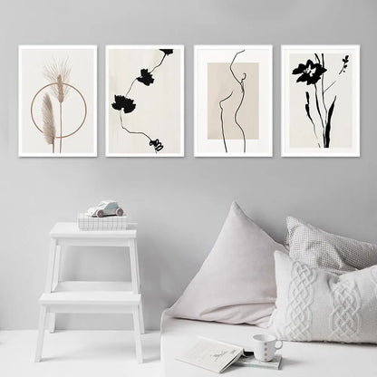Minimalist Poster and Print Abstract Line Picture Canvas Painting Wall Art Modern Mural for Home Interior Living Room Decor - NICEART