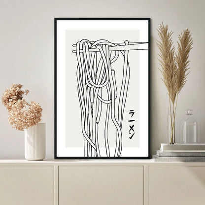 Japanese Kitchen Poster Soba Noodles Wall Art Origami Abstract Canvas Painting Tokyo Food Print Picture Asia Living Room Decor - NICEART