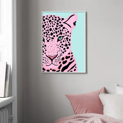 Wild Leopard Tiger Vase Flower Rainbow Girl Power Wall Canvas Painting Lips Abstract Nordic Poster Art Picture For Home Decor - NICEART