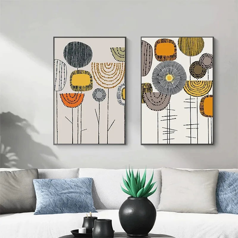 Creative Abstract Flower Decorative Posters and Prints Picture Wall Art Canvas Paintings Decoration For Living Room No Framed - NICEART