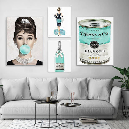 Breakfast At Tiffany's Posters And Prints Nordic Poster Audrey Hepburn Wall Art Canvas Painting Fashion Wall Pictures For Room - niceart