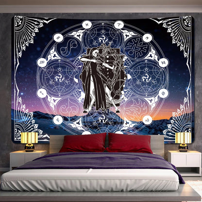 Sun Moon Mandala tapestry Indian witchcraft tapestry Bohemian decorative hippie, living room home decoration mattress