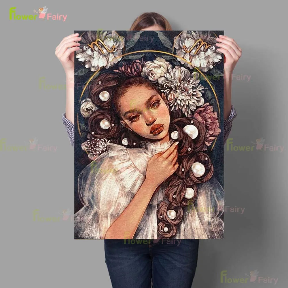 Abstract Magic Wild Girl Nordic Poster Lion Posters Wall Art Canvas Painting Wall Pictures For Living Room Home Decor Unframed - NICEART