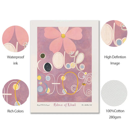 Hilma af Klint Retro Poster Neutral Art Print Nordic Abstract Floral Canvas Painting Modern Wall Picture Living Room Home Decor - NICEART
