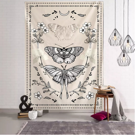 Psychedelic Butterfly Tarot Tapestry Wall Hanging Witchcraft Bohemian Hippie Tapiz Dormitory Home Decor - NICEART