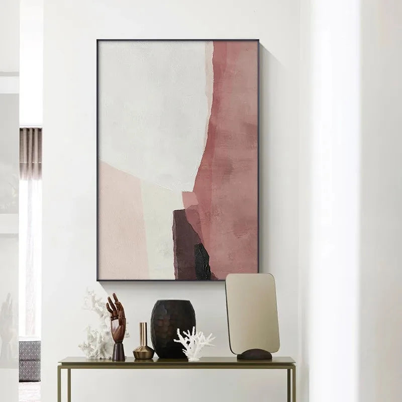 Minimalist Scandinavian Pink Canvas Wall Art Paintings Modern Nordic Abstract Posters Print Pictures for Dining Room Home Decor - NICEART