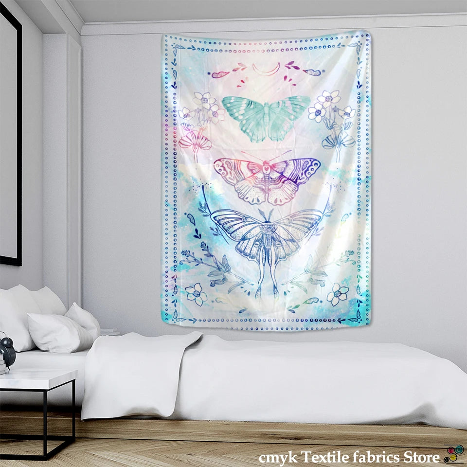 Psychedelic Butterfly Tarot Tapestry Wall Hanging Witchcraft Bohemian Hippie Tapiz Dormitory Home Decor - NICEART