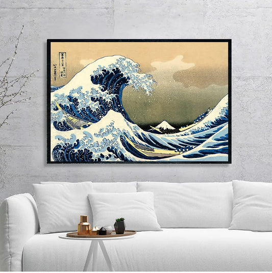 The Great Wave of Kanagawa Ukiyoe Japanese Art  Vintage Wall Canvas Print Famous Painting Living Room Decoration Picture - niceart