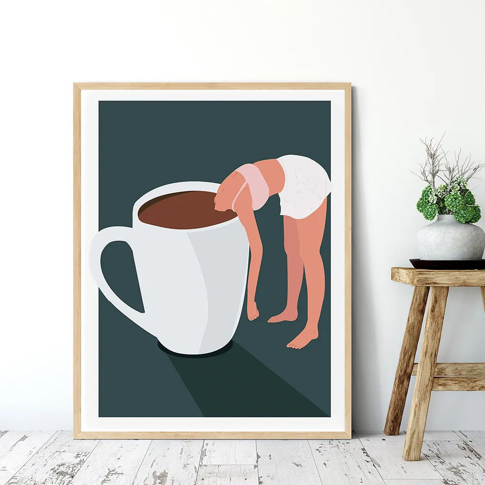 Funny Wall Art Canvas Painting Nordic Coffee Cups Coffee Lover Kitchen Posters And Prints Wall Pictures For Bathroom Home Decor - niceart