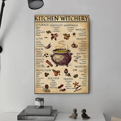 Funny Witches Magic Knowledge Canvas Paintings Kitchen Witchery Posters and Print Wall Art Picture for Living Room Decor Cuadros - niceart