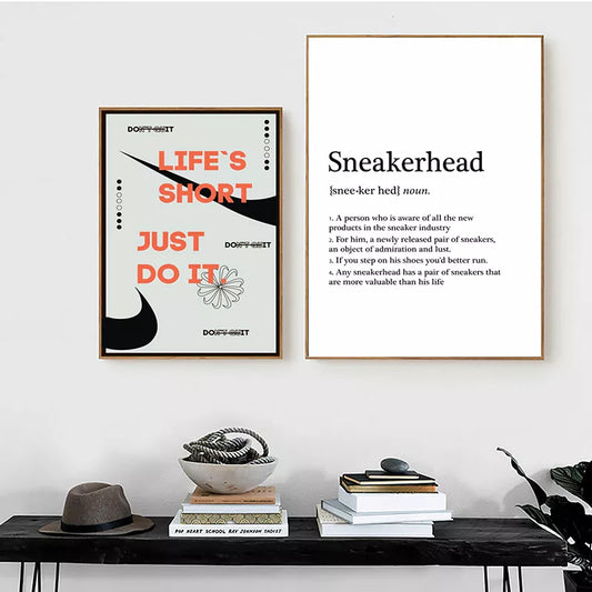 Fashion Sneaker Box Wall Posters Art Prints Modern Sneakerhead Quote Canvas Painting Wall Pictures Teenager Boys Room Decor - NICEART