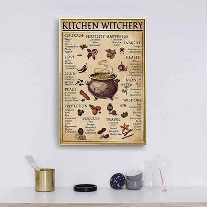 Funny Witches Magic Knowledge Canvas Paintings Kitchen Witchery Posters and Print Wall Art Picture for Living Room Decor Cuadros - niceart