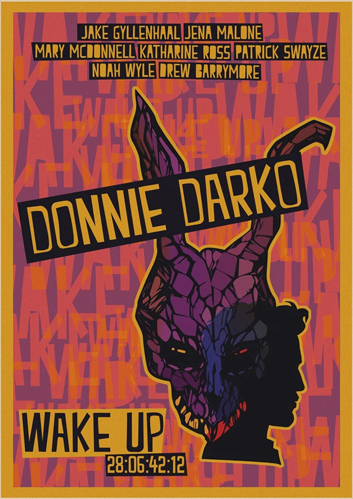 Buy Three Get One Free American Suspense Movie Donnie Darko Poster Vintage Brown Paper Living Room Bar Cafe Art Deco Wall Art - NICEART