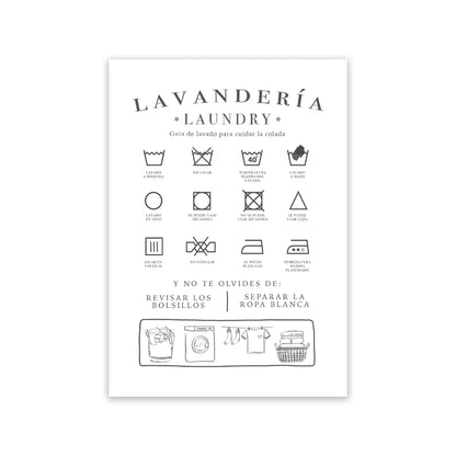 LAVANDERIA Spanish Laundry Room Wall Art Decoration Canvas Painting Picture Minimalist Posters and Prints Spain Gifts - niceart