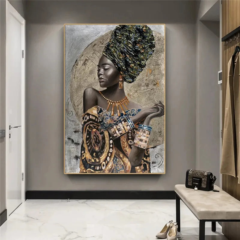 African Black Woman Graffiti Art Posters And Prints Abstract African Girl Canvas Paintings On The Wall Art Pictures Wall Decor - NICEART