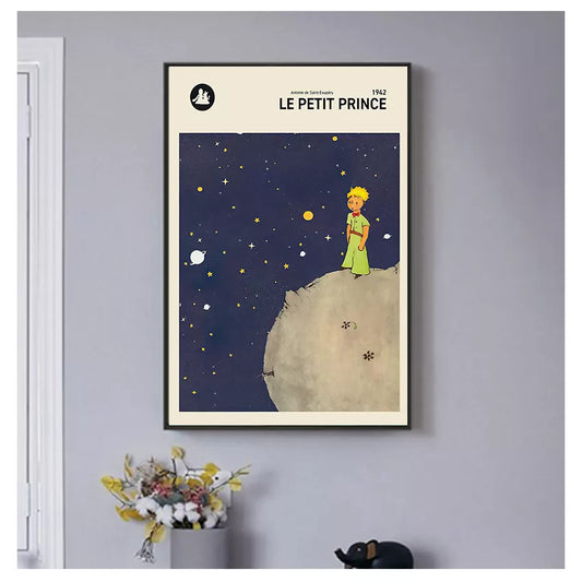 Prints Nursery Wall Art Canvas Painting Le Petit Prince Book Cover Poster Kids Room Wall Decor The Little Prince French Version - niceart