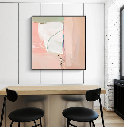 Abstract Modern Pink White Green Poster Scandinavian Canvas Painting Wall Art Print Square Picture Home Living Room Decoration - NICEART