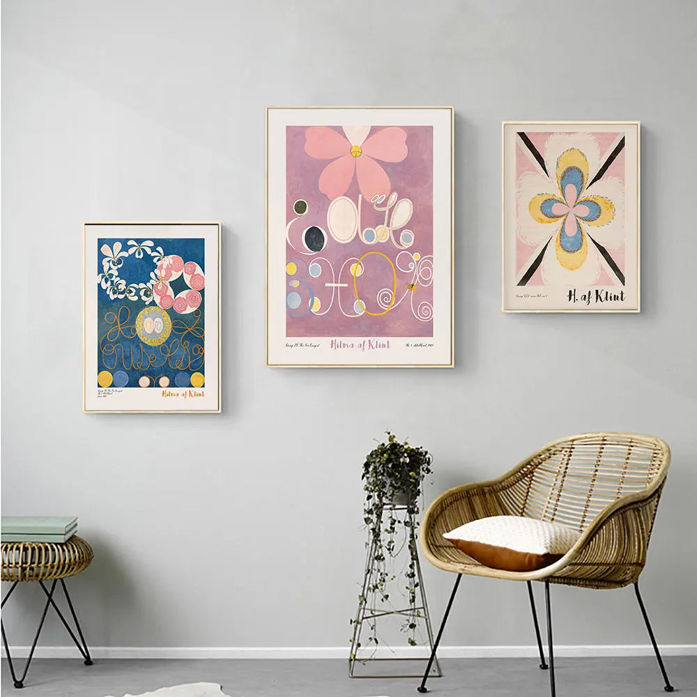 Hilma af Klint Retro Poster Neutral Art Print Nordic Abstract Floral Canvas Painting Modern Wall Picture Living Room Home Decor - NICEART