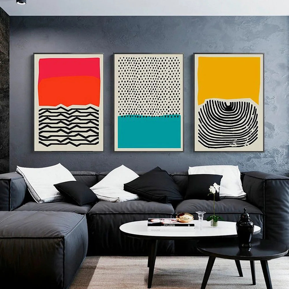 Wall Decor Prints Art Canvas Painting Modern Abstract Geometry Dot Line Art Poster Living Room Decoration Wall Paining No Frame - NICEART