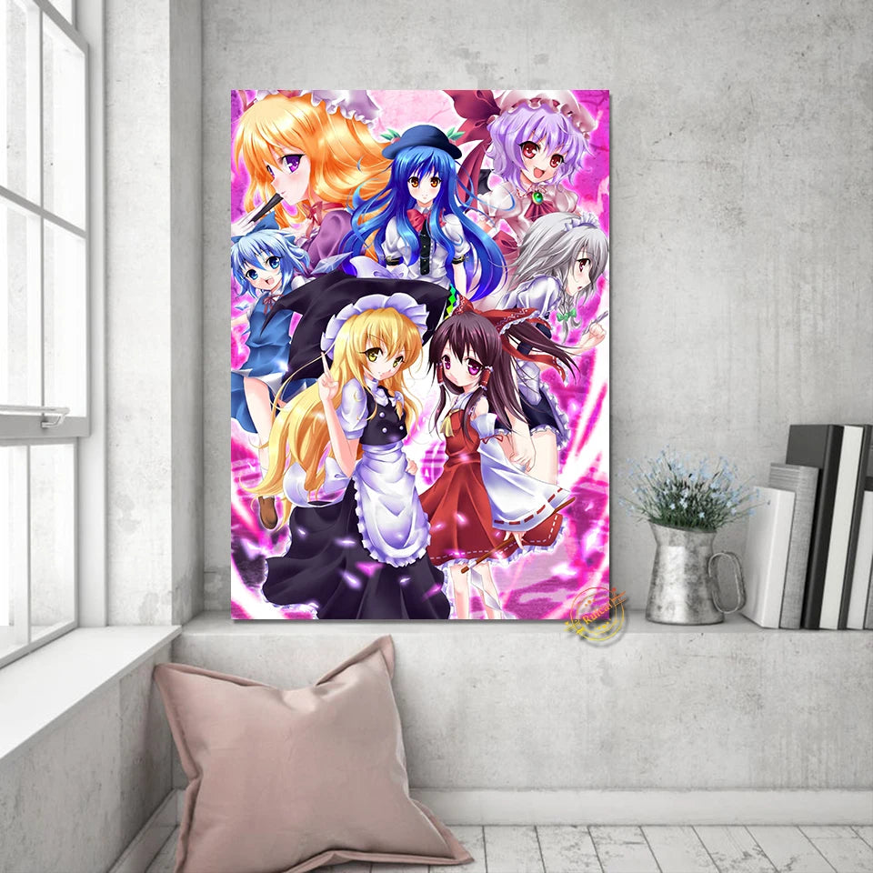 Touhou Anime Poster Canvas Paintings Wall Art Prints Picture Modern Room Home Decoration Gift - NICEART