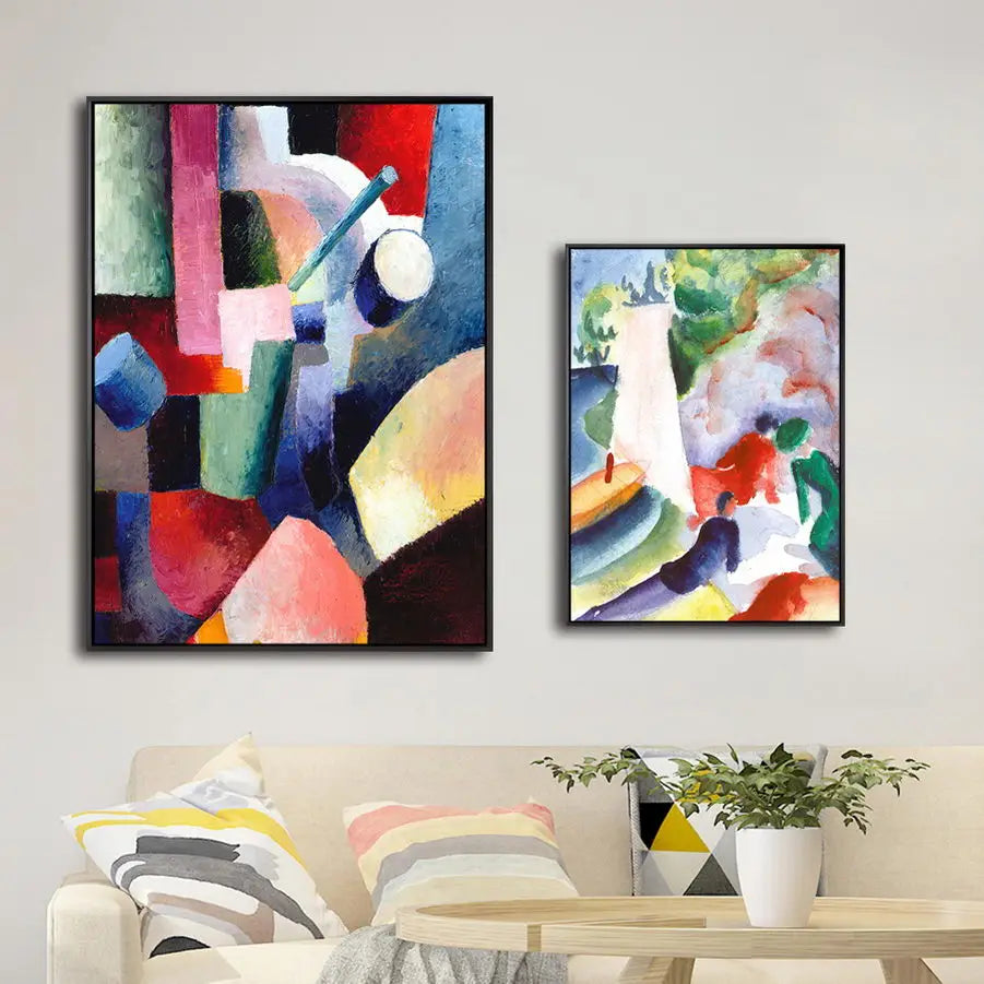 Home Decoration Print Canvas Wall Art Poster Oil Unframde Drawings Paitings Pictures August Macke Abstract - NICEART