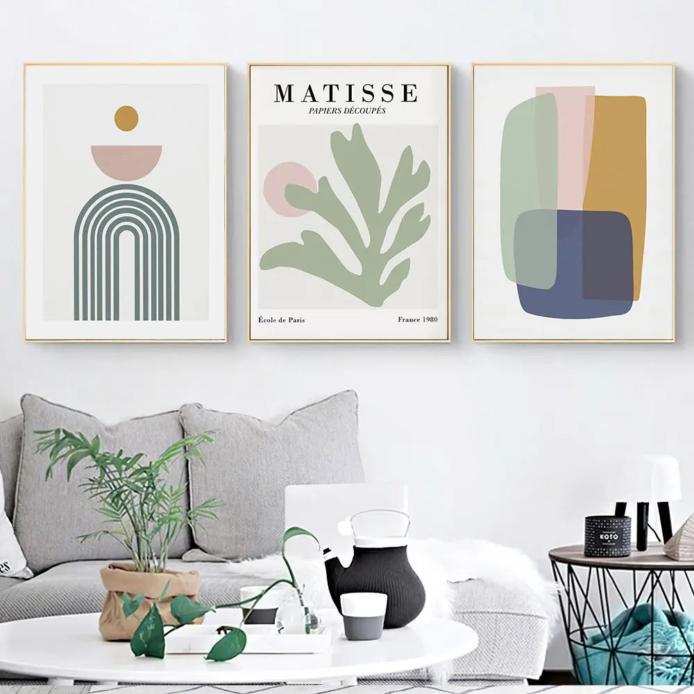 Matisse Abstract Poster Pink Green Line Art Print Nordic Botanical Canvas Painting Modern Wall Picture Living Room Home Decor - NICEART