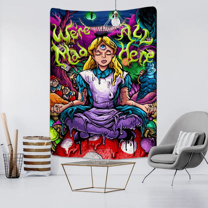 Anime Girl Tapestry Wall Hanging Magic Science Fiction Bohemian Hippie TAPIZ Room Dormitory Art Home Decor