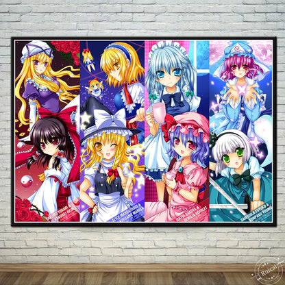 Touhou Anime Poster Canvas Paintings Wall Art Prints Picture Modern Room Home Decoration Gift - NICEART