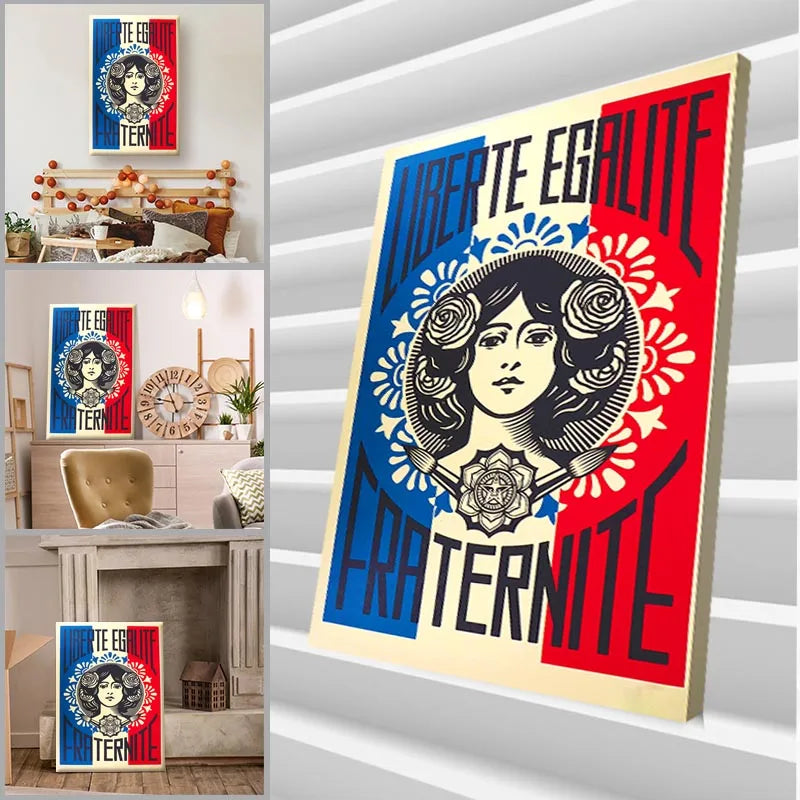 Liberty, Equality, Fraternity Canvas Art Paintings Nordic Wall Art Picture Posters and Prints for Living Room Home Decor Cuadros - NICEART