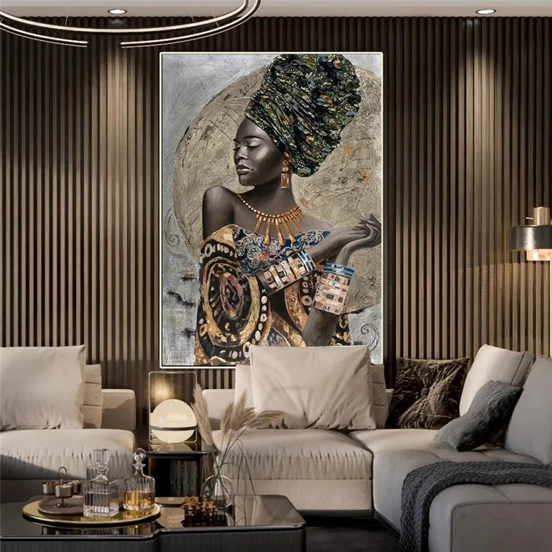 African Black Woman Graffiti Art Posters And Prints Abstract African Girl Canvas Paintings On The Wall Art Pictures Wall Decor - NICEART