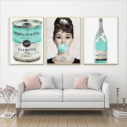 Breakfast At Tiffany's Posters And Prints Nordic Poster Audrey Hepburn Wall Art Canvas Painting Fashion Wall Pictures For Room - niceart