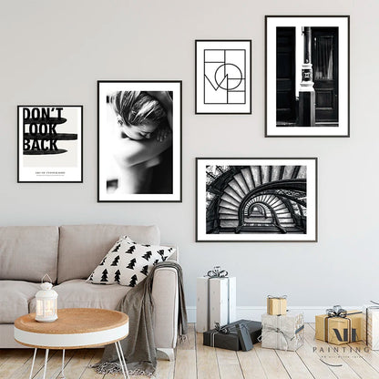 Nordic Simple Street Landscape Poster Black White Wall Art Canvas Painting For Living Room Wall Decorative Pictures Home Decor - NICEART