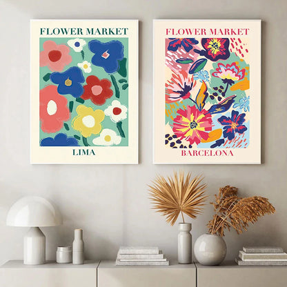 Matisse Poster Abstract Canvas Painting Keith Wall Art Flower Market Posters and Prints Wall Pictures for Living Room Home Decor - niceart