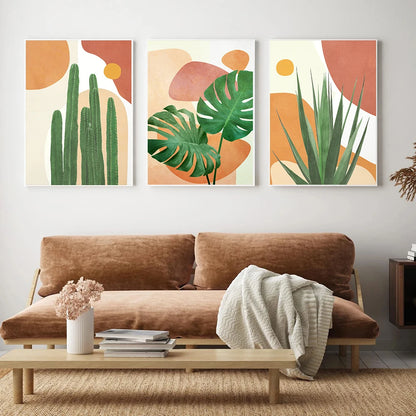 Wall Art Canvas Painting Abstract Boho Girl Book Nordic Posters And Prints Monstera Agave Cactus Wall Pictures For Living Room - NICEART