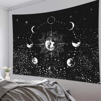 Sun Moon Mandala tapestry Indian witchcraft tapestry Bohemian decorative hippie, living room home decoration mattress