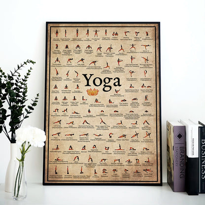 Home Exercise Gym Yoga Ashtanga Chart Pose Health Poster Wall Art Canvas Painting Yoga Print Living Room Home Wall Decor - niceart