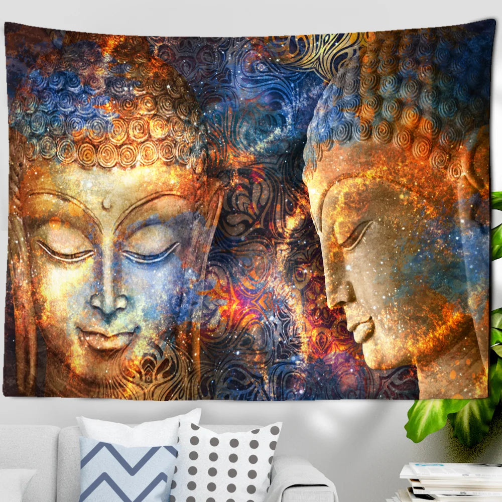 Buddha Tapestry Wall Hanging Meditator Seven Chakras Indian Bohemian Style Mandala Tapiz Hippie Home Decor