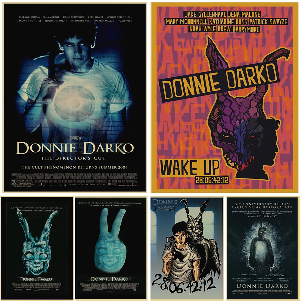 Buy Three Get One Free American Suspense Movie Donnie Darko Poster Vintage Brown Paper Living Room Bar Cafe Art Deco Wall Art - NICEART