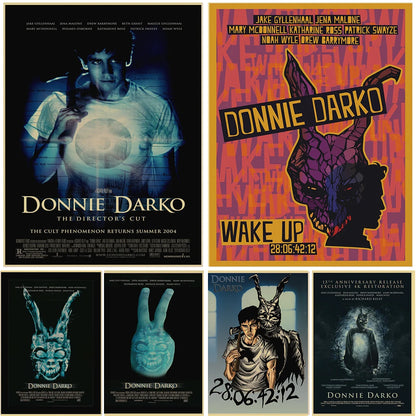 Buy Three Get One Free American Suspense Movie Donnie Darko Poster Vintage Brown Paper Living Room Bar Cafe Art Deco Wall Art - NICEART