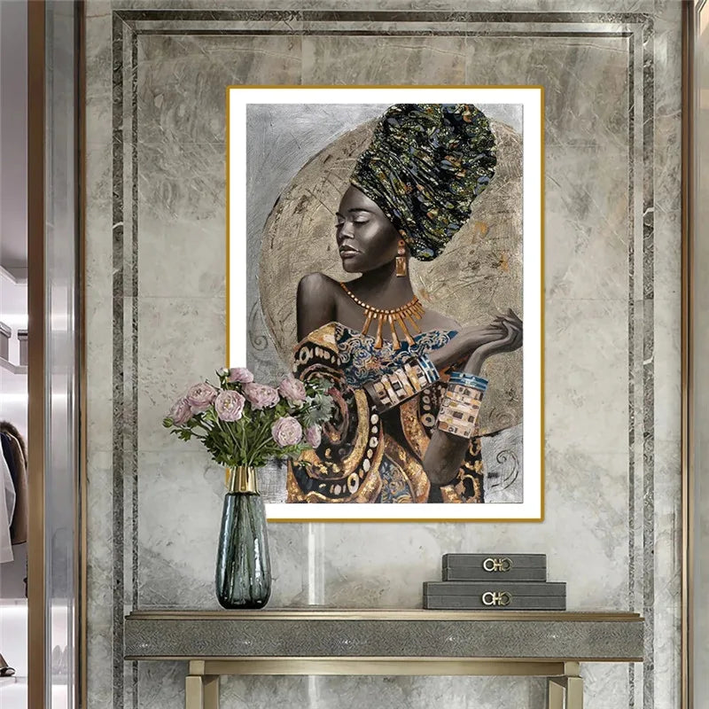 African Black Woman Graffiti Art Posters And Prints Abstract African Girl Canvas Paintings On The Wall Art Pictures Wall Decor - NICEART