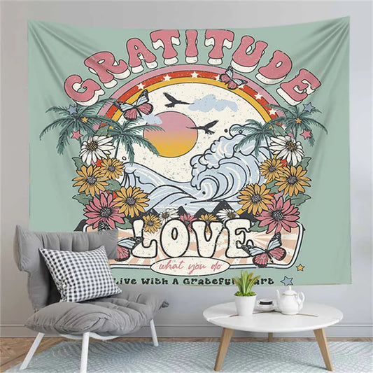 Vintage Tapestry Wall Hanging Psychedelic Hanging Fabric Background Wall Covering Room Bedroom Living Room Hippie Decor Tapestry