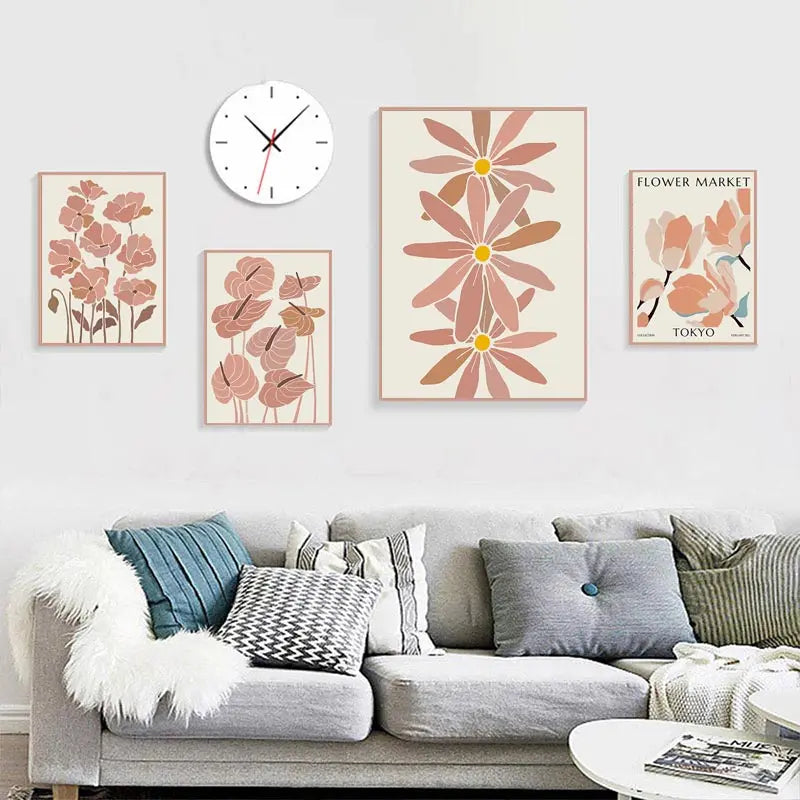 Flower Market Matisse Wall Art Canvas Painting Nordic Posters and Prints Abstract Botanical Wall Pictures for Living Room Decor - niceart