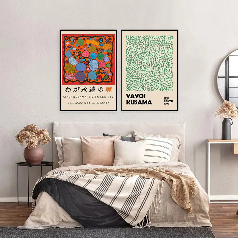 Yayoi Kusama Exhibition Posters and Prints Gallery Wall Art Picture Museum Modern Canvas Painting Nordic Living Room Decoration - niceart