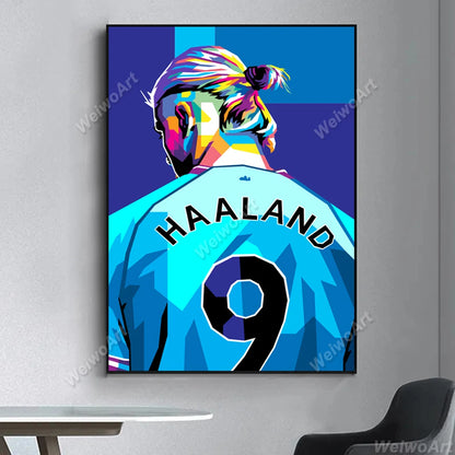 Celebration Haalands Poster, Norway Football Player Canvas Painting, Soccer Star Wall Art, Print Picture for Living Room Decor - NICEART