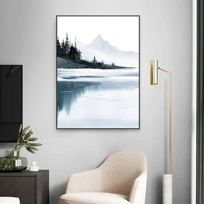 Abstract Landscape Oil Painting Prints Watercolor Mountain Poster Nature Canvas Print Modern Minimal Wall Canvas Painting Decor - NICEART