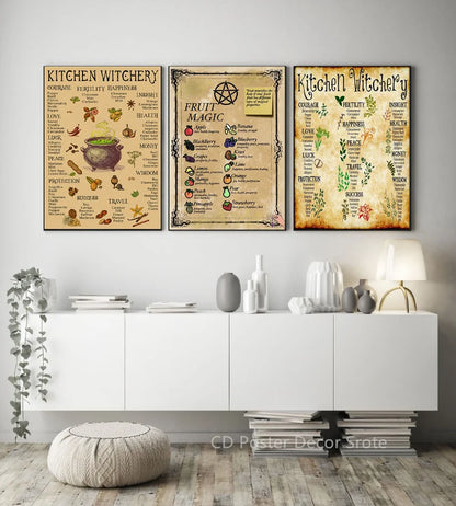Kitchen Witchery Poster Retro Witch Brew Kraft Paper Prints Posters Vintage Home Room Bar Cafe Decor Aesthetic Art Wall Painting - NICEART