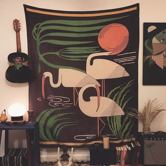 Vintage Bohemian Inspired Tapestry Wall Hanging Moon Retro Eye Hand Snake Decor Minimalist Print Mushroom Art Wall Decor