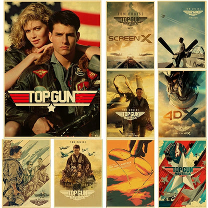 Top Gun Maverick 2022 New Movie Posters 1986 Retro American Love Fims Wall Art Canvas Painting Pictures Prints Cafe Home Decor - NICEART