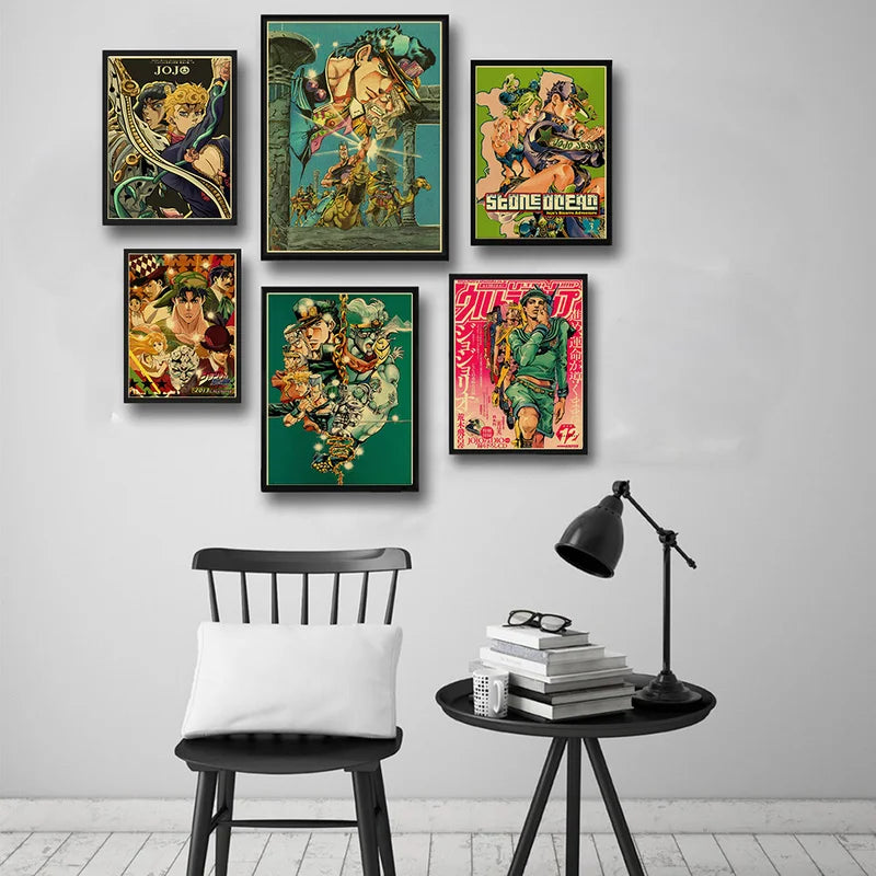 Anime JoJo Bizarre Adventure Retro Poster Kraft Paper Prints and Posters DIY Home Bar Cafe Movie Theater Decor Art Wall Painting - NICEART