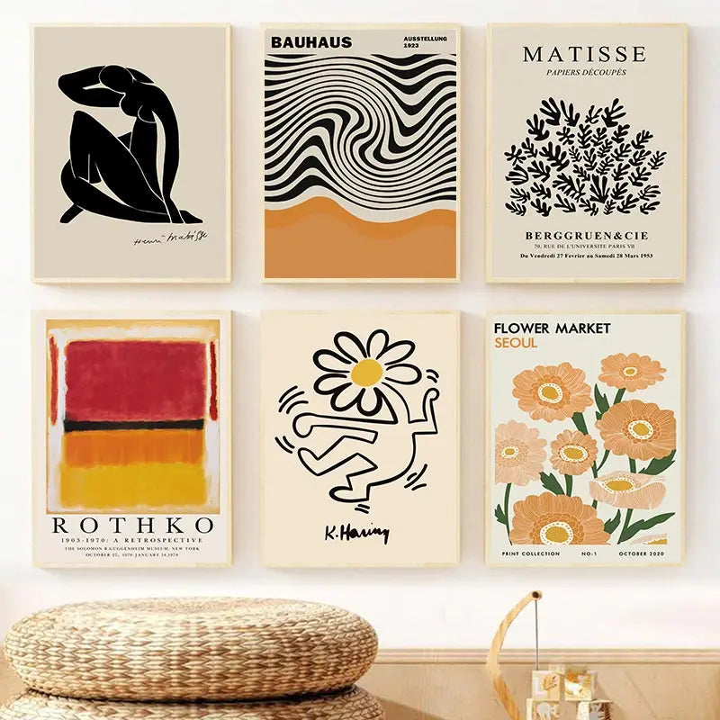 \Abstract Retro Posters Wall Art Matisse Picture Decor And Prints Flower Market Canvas Painting For Living Room Home Decor - NICEART